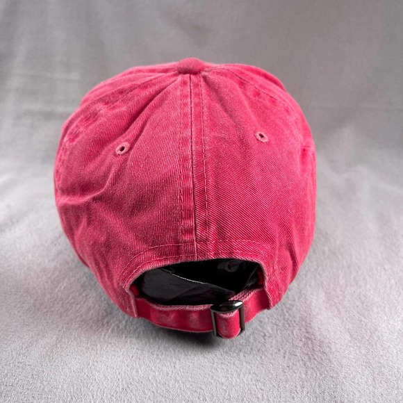 South of the Border Hat Women Pink Red Strap Distressed Embroidered - Picture 3 of 11